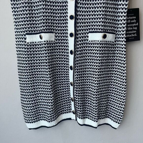 NEW Tuckernuck Pomander Place Dress Navy Stripe Knit Bardot Mini Dress Size XXL - Picture 5 of 9